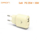 [�帮��] GaN PPS 25W CŸ�� USB 2��Ʈ �ʰ��� ������ ������� DR-PD25W-CU-T1 (���̺� ������)